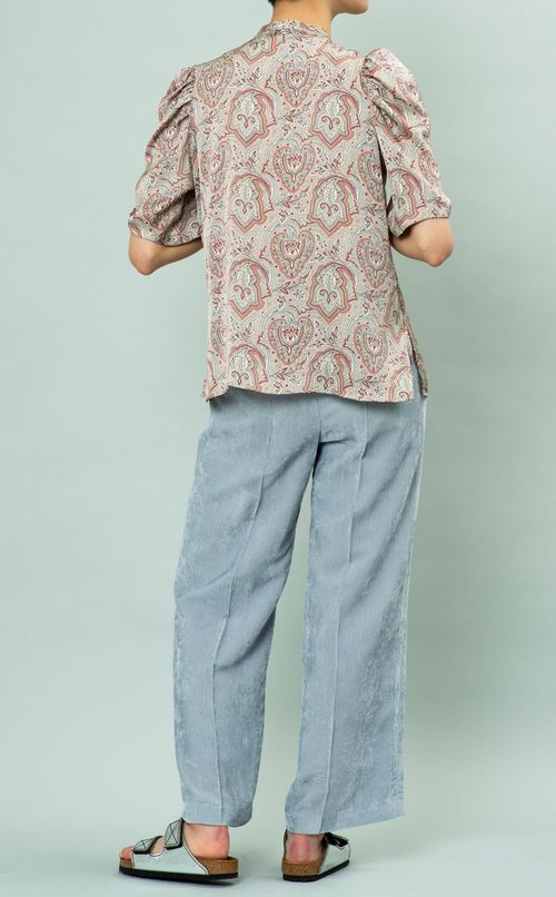 リバティプリントボウタイブラウス