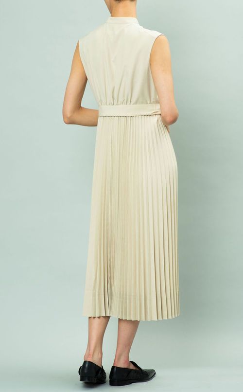 ベルト付シャツプリーツワンピース