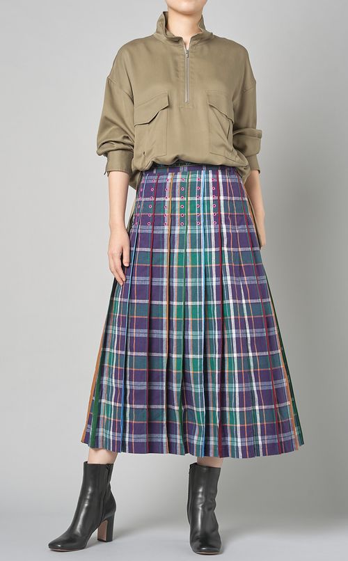 ツイルジップアッププルオーバーシャツ