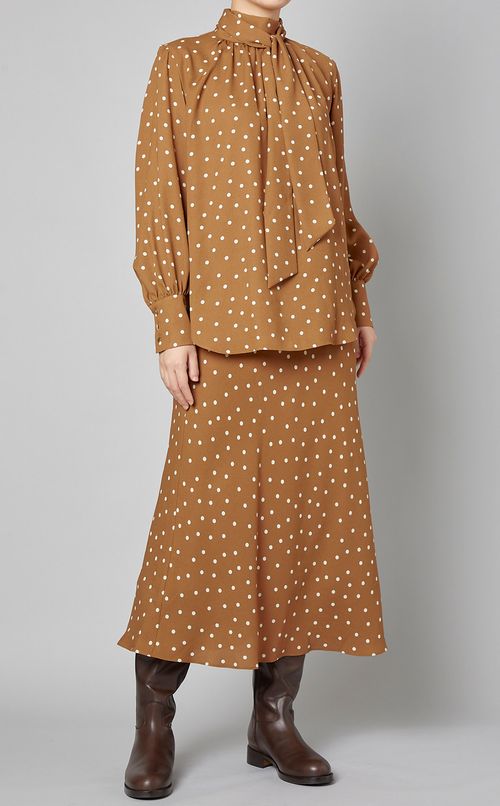 ドットプリントフレアスカート