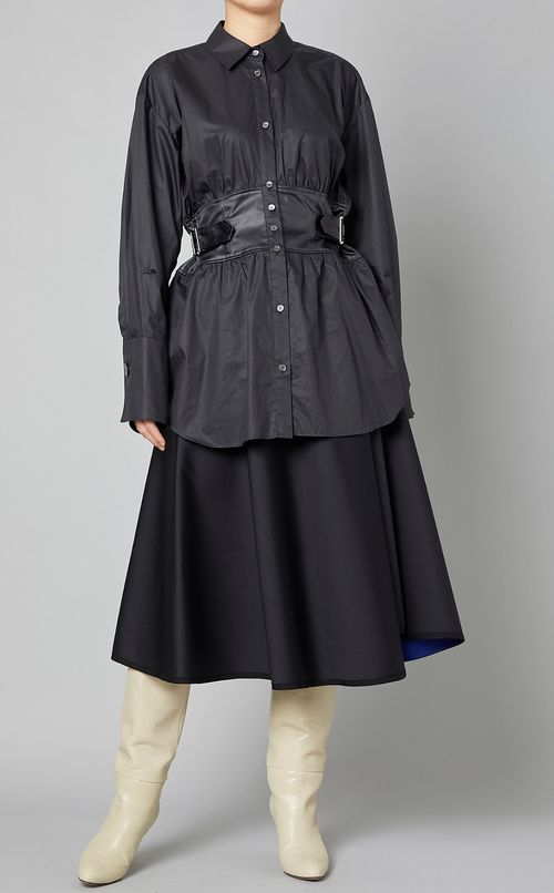 コルセットディテールシャツ