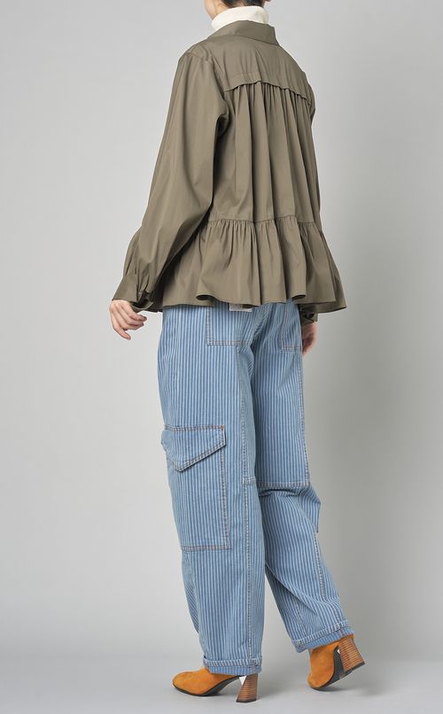 ストレッチギャザープルオーバーシャツ