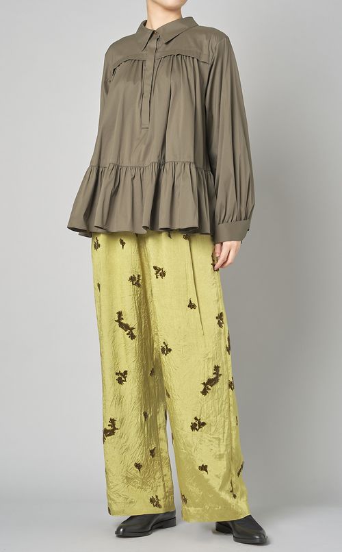 ストレッチギャザープルオーバーシャツ