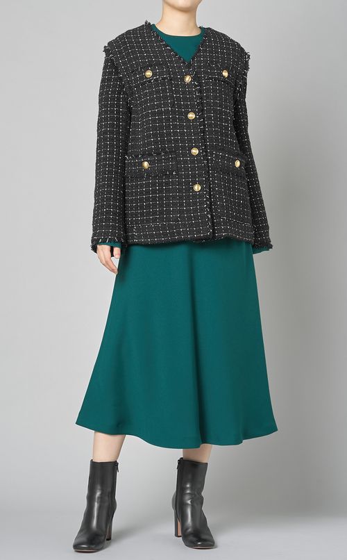 ビスコースサテンフレアスカート