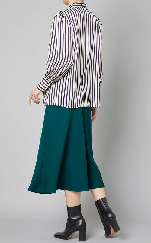 ストライプボウタイブラウス