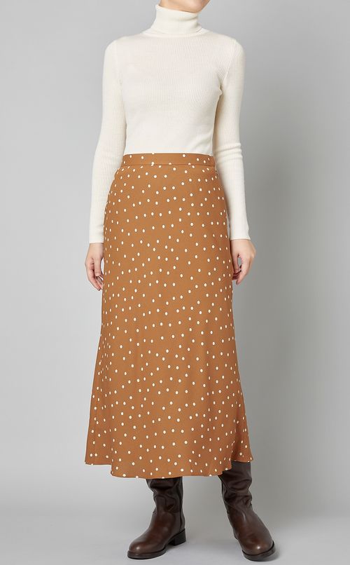 ドットプリントフレアスカート