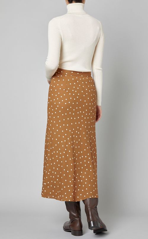 ドットプリントフレアスカート