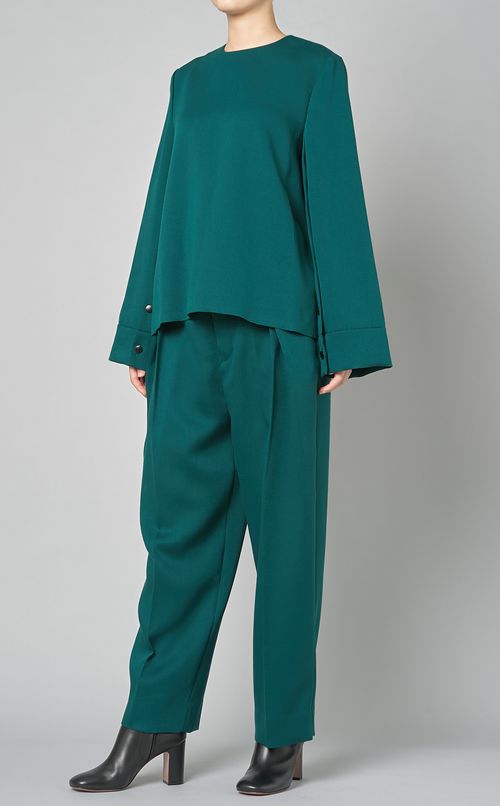 ビスコースサテンタックパンツ