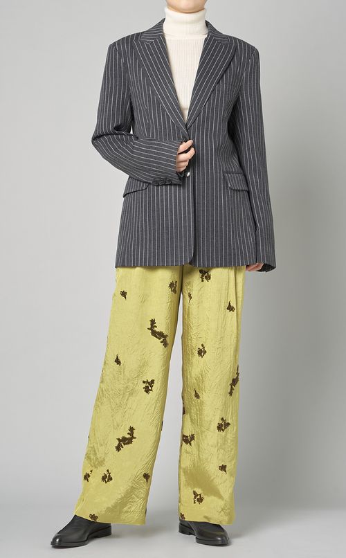 ピンストライプ2ボタンジャケット