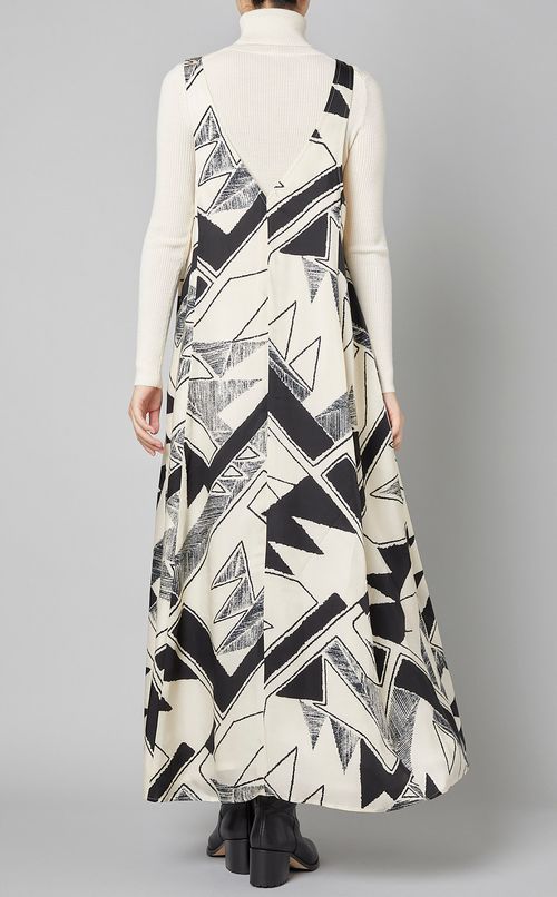 オルテガジオメトリックプリントワンピース