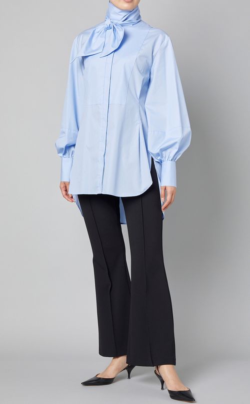 コットンボウタイドレスシャツ