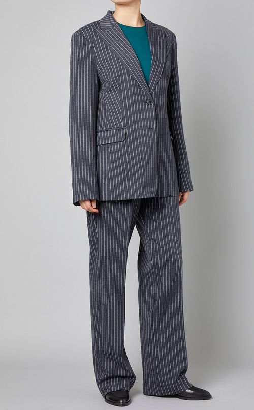 ピンストライプ2ボタンジャケット