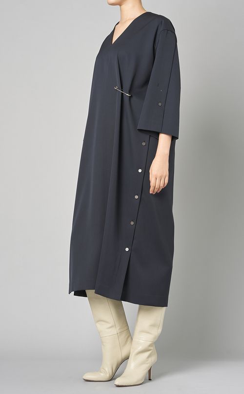 ギャバジンサイドボタンワンピース