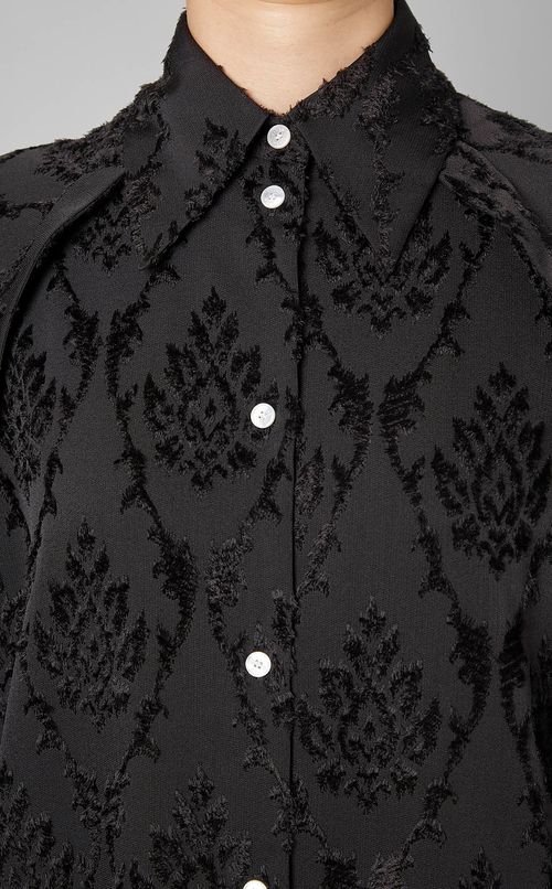 カットジャガードシャツワンピース