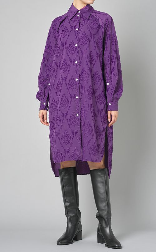 カットジャガードシャツワンピース