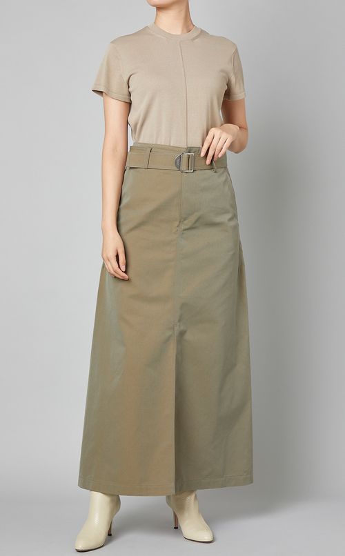 フロントスリットワークロングスカート