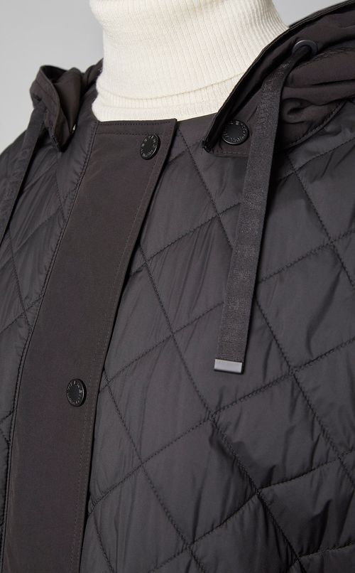 キルティングフーディラップポンチョ