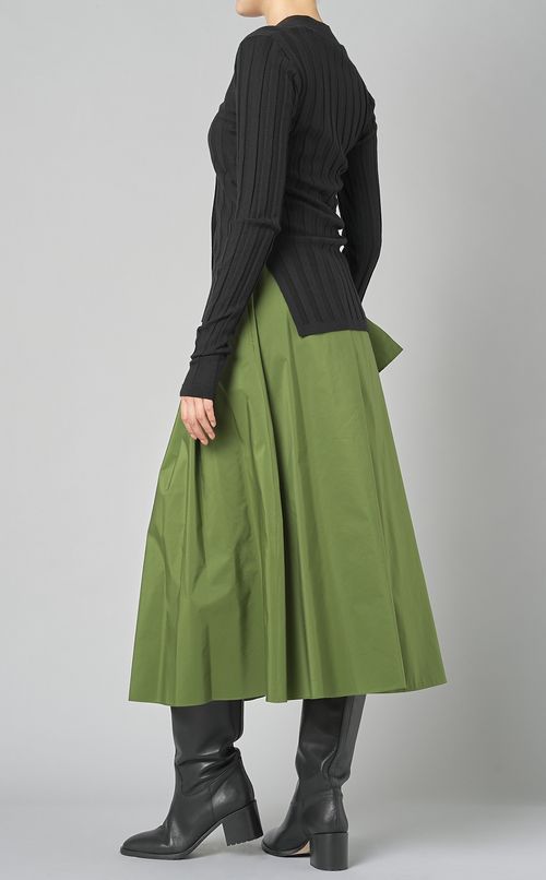 ウエストリボンタフタギャザースカート