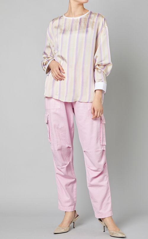 ライトカラーウエストゴムカーゴパンツ