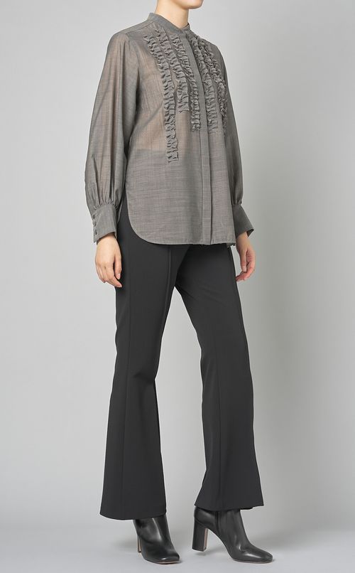 ウールミックスフリルブラウス