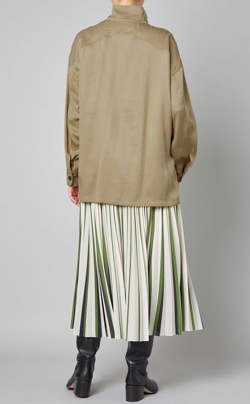 カラーミックスプリーツミディスカート