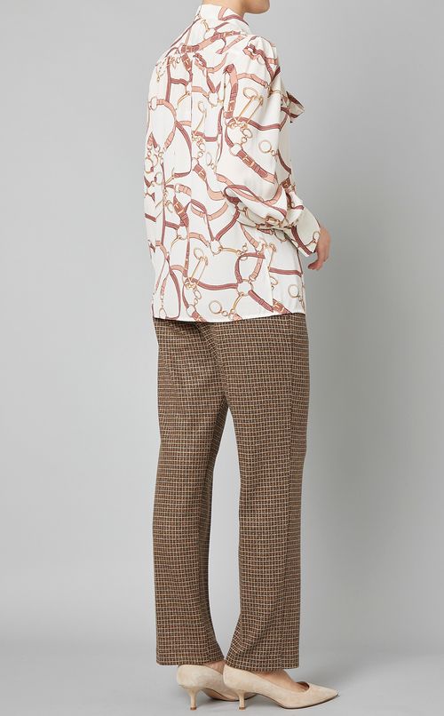 チェックセンタープレスプルオンパンツ