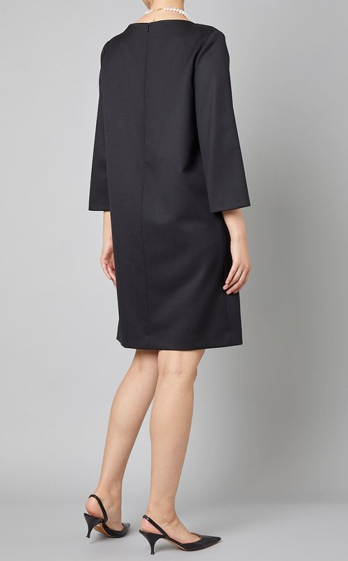 ケープディテールスリットスリーブドレス