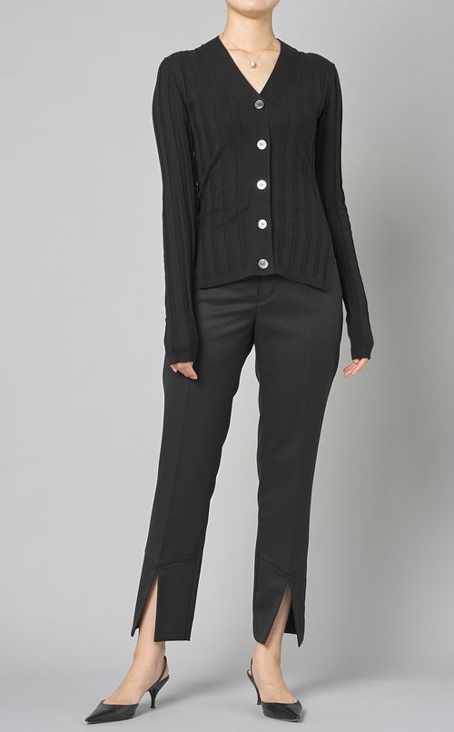 カシミヤシルクスリットニットカーディガン