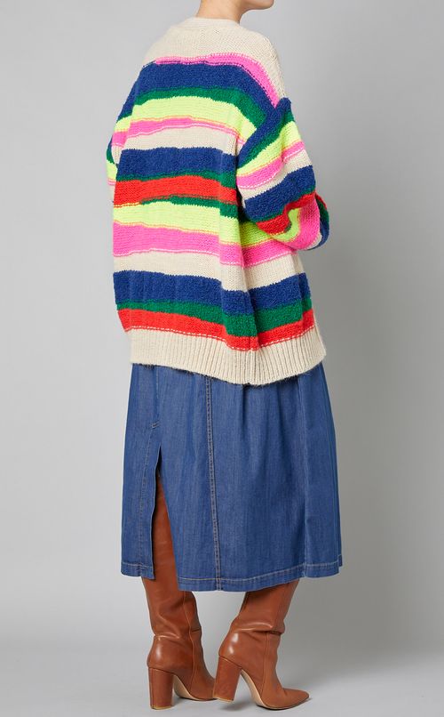 マルチカラーボーダーカーディガン