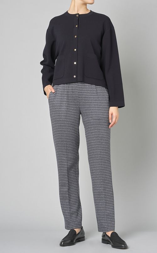 チェックセンタープレスプルオンパンツ