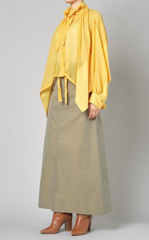 フロントスリットワークロングスカート