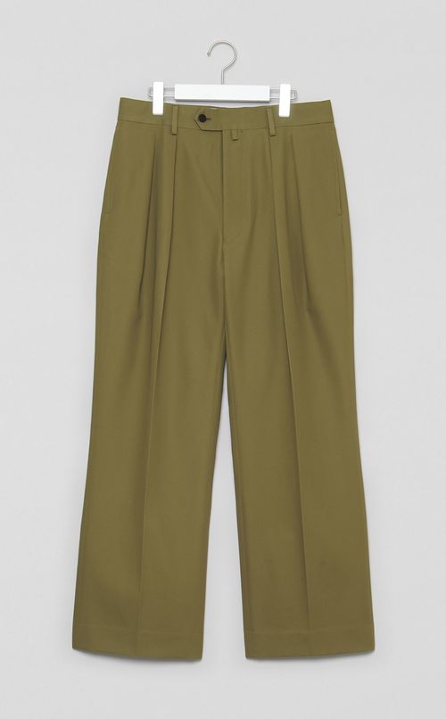 コットンツイル2タックワイドパンツ