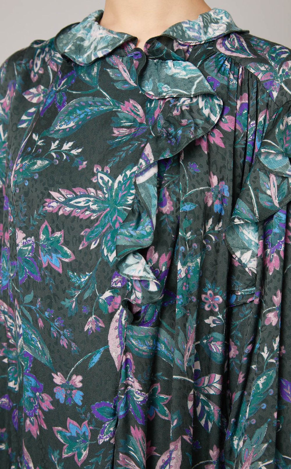 フラワープリントロングワンピース