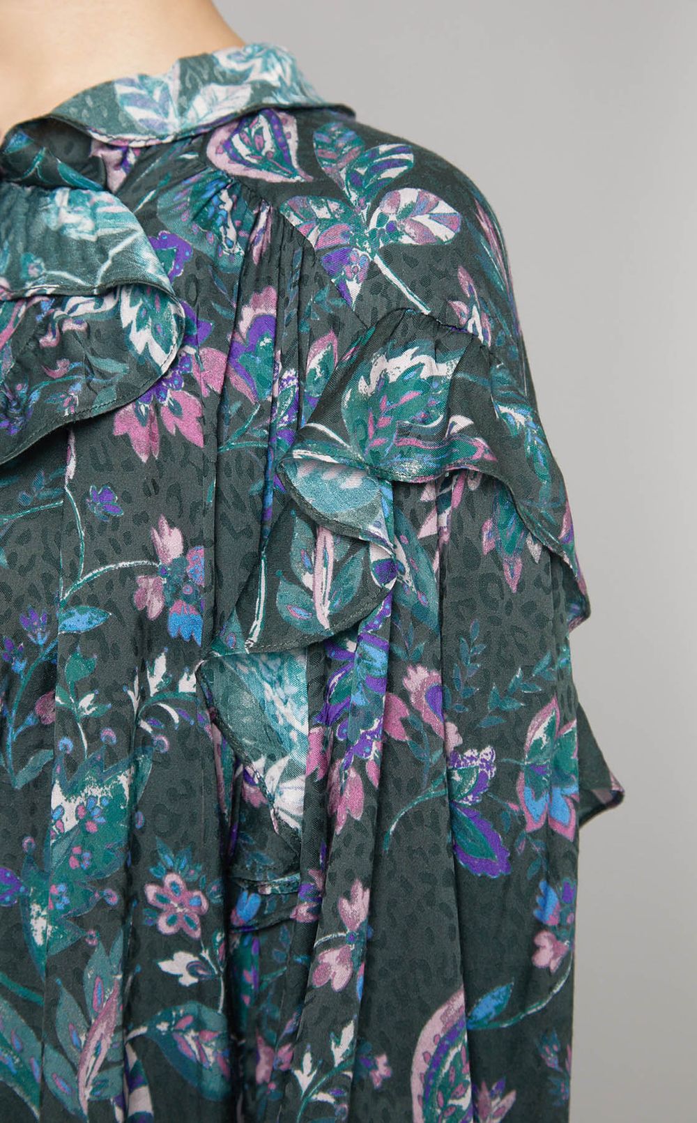 フラワープリントロングワンピース