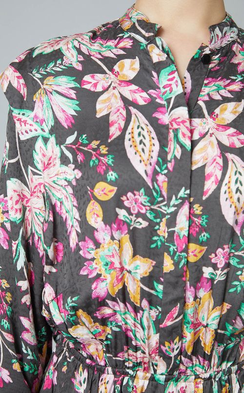 フラワーマルチプリントミディワンピース