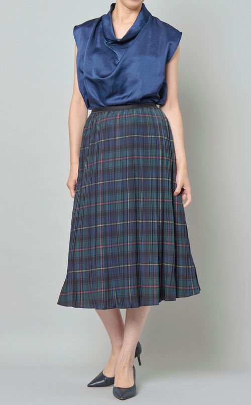 タータンチェックプリーツスカート