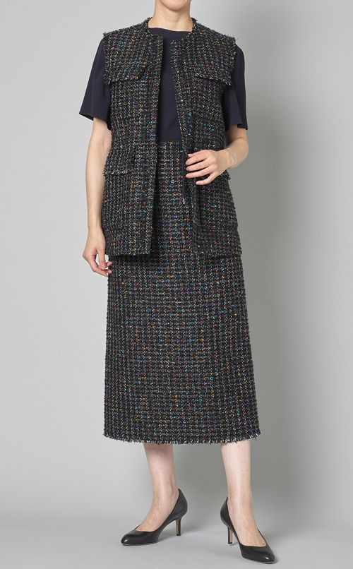 カラフルツイードペンシルスカート