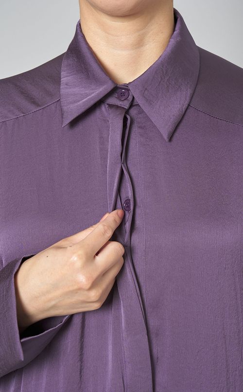 プリーツロングシャツワンピース