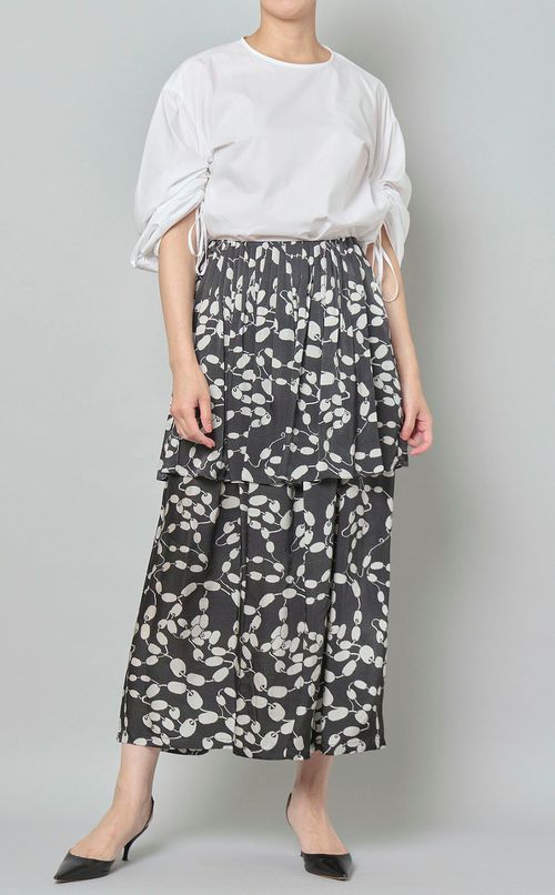 ローププリントギャザースカート