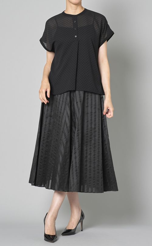 オーガンザストライプスカート