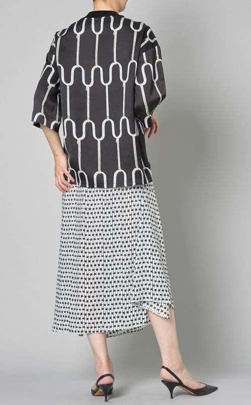 プリントクルーネックプルオーバートップス