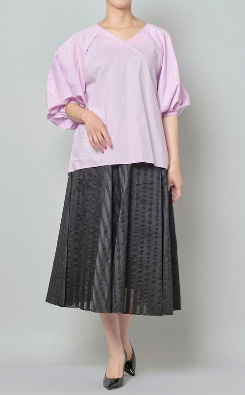 オーガンザストライプスカート