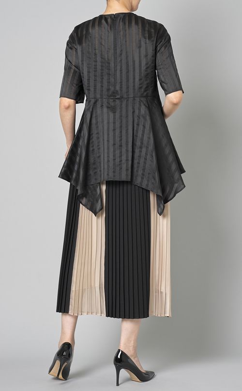 オーガンザストライプブラウス