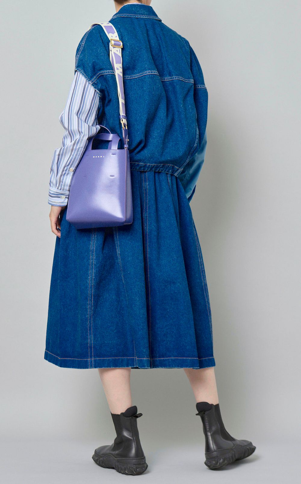 追跡あり★MARNI★museo ミニ ロゴストラップ レザーバッグ MARNI|MUSEOロゴストラップレザーミニバッグ