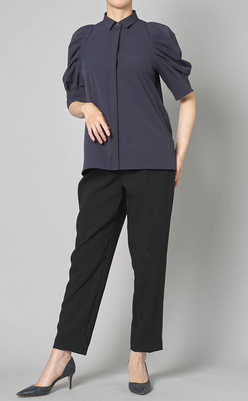 ストレッチブロードパフスリーブブラウス