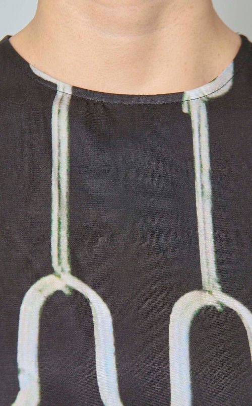 プリントウエストタックワンピース