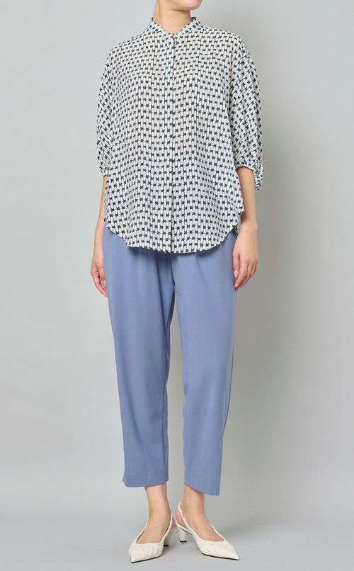 セミワイドテーパードツイルパンツ