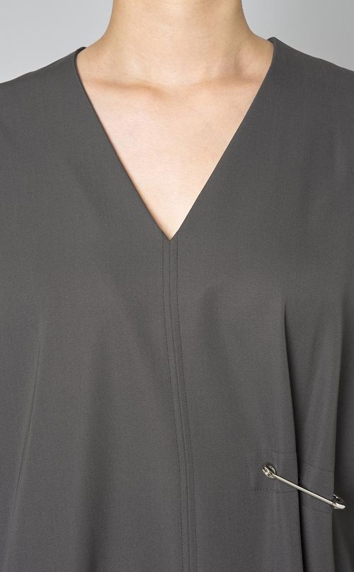 ウール混サイドボタンワンピース