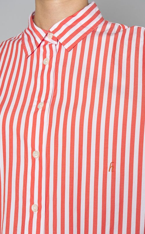 ストライプショート丈シャツ