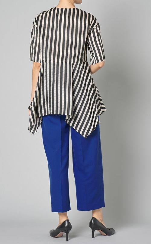 オーガンザストライプブラウス